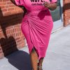 Dresses female | Casual Plus Size Short Sleeve Irregular Pleated Print Midi Dress