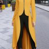 Tops & Outerwear female | Zipper Long Sleeve Asymmetric Solid Color Maxi Jacket