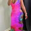 Dresses female | Tie Dye Cutout Maxi Dress