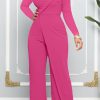 Jumpsuits & Rompers female | Temperament Long Sleeve Solid Color Irregular Wide Leg Jumpsuits