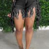 Bottoms female | Street Fashion High Waist Tassels Denim Shorts