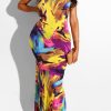 Dresses female | Tie-Dye Print Fashion Sleeveless Long Dress