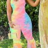 Jumpsuits & Rompers female | Tie Dye Sleeveless Flared Jumpsuit