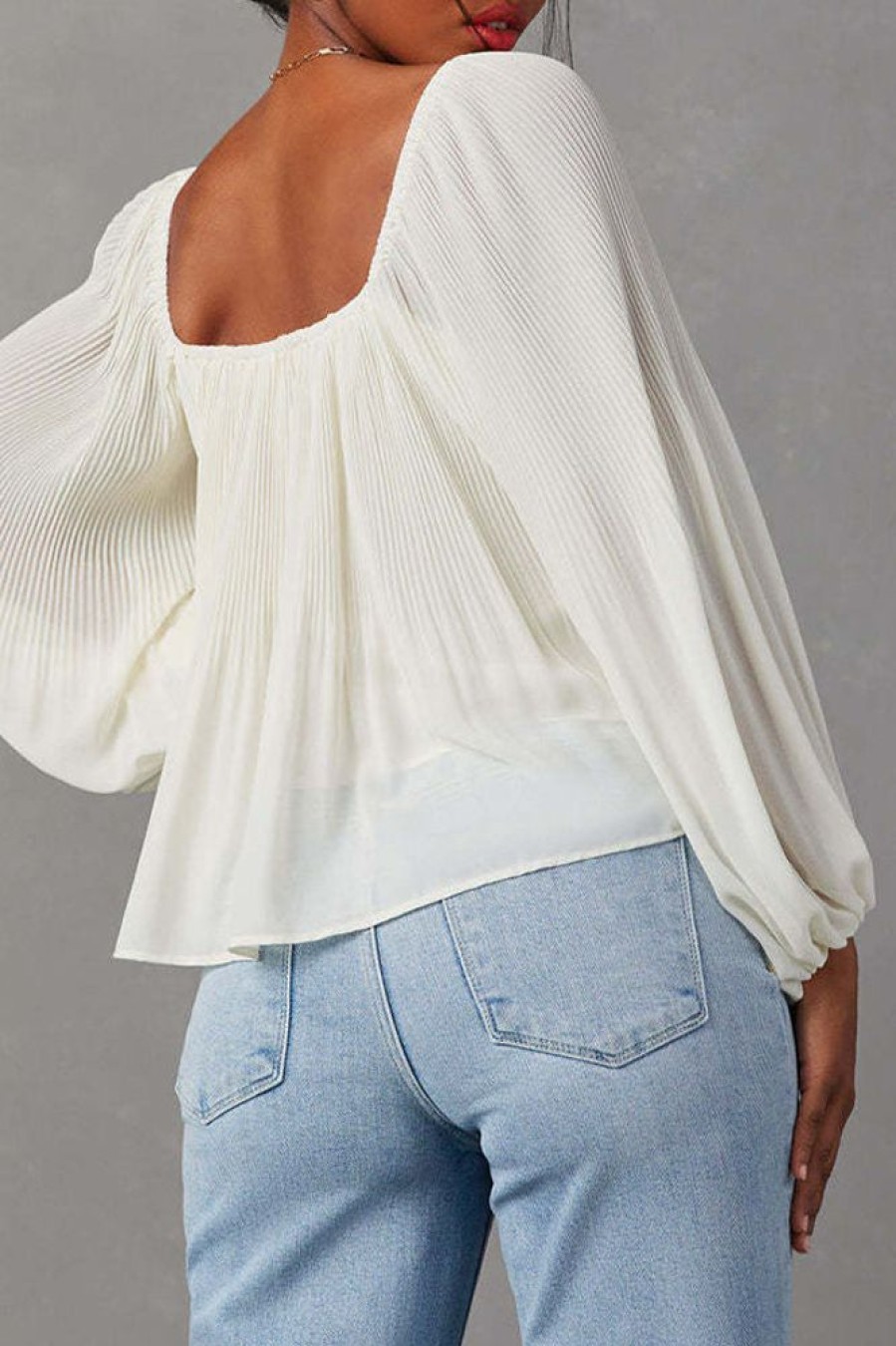 Tops & Outerwear female | Off-Shoulder Simple Lantern Sleeve Loose Long-Sleeved T-Shirt White