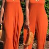 Jumpsuits & Rompers female | Loose Solid Color Knitted Hooded Sleeveless Jumpsuit