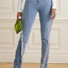 Bottoms female | Casual Stretch Slim Diamond Chain Tassel Jeans Blue