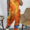 Jumpsuits & Rompers female | Casual Tie Dye V Neck Sleeveless Jumpsuit