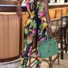 Dresses female | Stylish Low Cut Drawstring Bodysuit Halter Print Bodysuit Multicolor