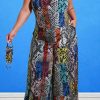 Jumpsuits & Rompers female | Fashion Loose Contrast Snake Print Sling Jumpsuit (Plus Size) Multicolor