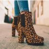 Accessories female | Thick-Heel Low-Top Waterproof Platform Elastic Martin Boots