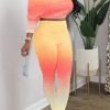 2-Pieces female | Gradient Casual Bat Sleeve Two-Piece Pants Suit