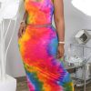 2-Pieces female | Casual Tie Dye Sleeveless Two Piece Dress Suits