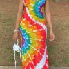 Dresses female | Sexy Strappy Tie-Dye Print Dress