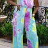 Jumpsuits & Rompers female | Casual Tie Dye Pleated Suspender Jumpsuit Multicolor