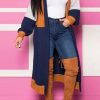 Tops & Outerwear female | Fashion Casual Color-Blocking Knitted Long Cardigan