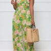 Jumpsuits & Rompers female | Sweet Flower Print Spaghetti Straps Ruched Jumpsuit Green