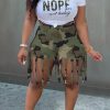 2-Pieces female | Plus Size Tassels Printed Shorts Set