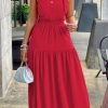 Dresses female | Fashionable Sling Solid Color Sleeveless Sexy Leaky Back Long Dress