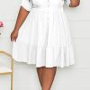 Dresses female | Fashion Plus Size Casual Short Sleeve Shirt Dress