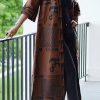 Tops & Outerwear female | Fashion Print Long Trench Coat Brown