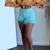 Tops & Outerwear female | Trendy Pleated Floral Print Flared Sleeve Blouse Suspender Two Piece Set