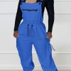 Jumpsuits & Rompers female | Casual Loose Polar Fleece Drawstring Overalls