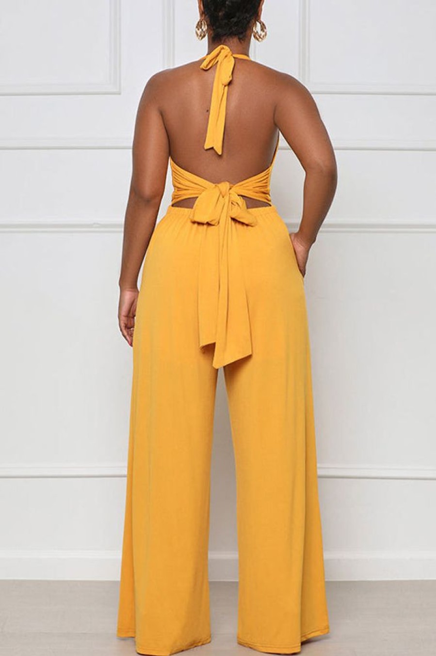 Jumpsuits & Rompers female | Fashion Casual Drape Cool Pants Straight Jumpsuit