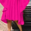 Dresses female | Fashion Pleated Butterfly Sleeve Loose Fashion Cape Dress