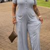 Jumpsuits & Rompers female | Plus Size Casual Loose Pocket Jumpsuit