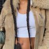 Tops & Outerwear female | Trendy Fashion Personality Fur Collar Zipper Pocket Slim Suede Jacket Khaki