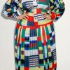 Dresses female | Block Print Belt Plus Size Pleated Maxi Dress Multicolor