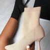 Accessories female | Fashion Pointed Mid-Tube Knitted High-Heel Boots