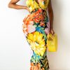 Dresses female | Sexy Floral Print Slim Suspender Maxi Dress