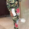 Jumpsuits & Rompers female | F Ion Camo Casual Patch Long Sleeve Jumpsuit