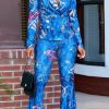 2-Pieces female | Casual V-Neck Long Sleeves Flared Pants Suit Two-Piece Set