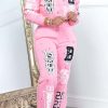 2-Pieces female | F Ion Casual Positioning Printed Sweatshirt Thickened Suit