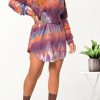 Dresses female | Tie-Dye Printed Sweatshirt Dress (With Waist Bag)