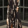 Dresses female | Irregular Hem Skew Neck Printed Maxi Dress Black