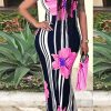 Dresses female | Sexy Floral Print Sleeveless Slim Maxi Dress