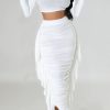 2-Pieces female | Casual Long Sleeve Top Ruffle Skirt Two-Piece Set