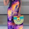 Dresses female | Fashion Tie Dye Loose Strap Maxi Dress