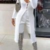 Tops & Outerwear female | Fashion Casual Solid Color Loose Mid-Length Knitted Coat White