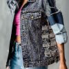 Tops & Outerwear female | F Ion Casual Flag Print Denim Vest Ash