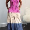 Dresses female | Colorblock Tie-Dye Sleeveless Maxi Dress Multicolor