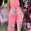 Jumpsuits & Rompers female | Loose Gradient Pleated Suspender Jumpsuit