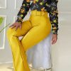 2-Pieces female | Commuter Printed Stand Collar Blouse Wide Leg Pant Suits