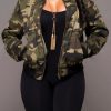 Tops & Outerwear female | Fashion All-Match Long-Sleeved Camouflage Jacket Multicolor