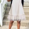 Dresses female | Pretty Sleeveless A-Line Tulle Mini Dress Beige