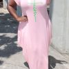 Dresses female | Plus Size Letter Print Short Sleeve Maxi Dress