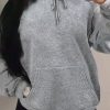 Tops & Outerwear female | Casual F Ionable Hooded Fleece Sweatshirt Ash